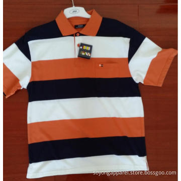 Custom Made Cotton Stripe knitted Polo Shirts